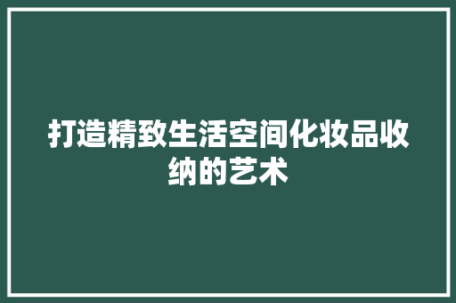 打造精致生活空间化妆品收纳的艺术