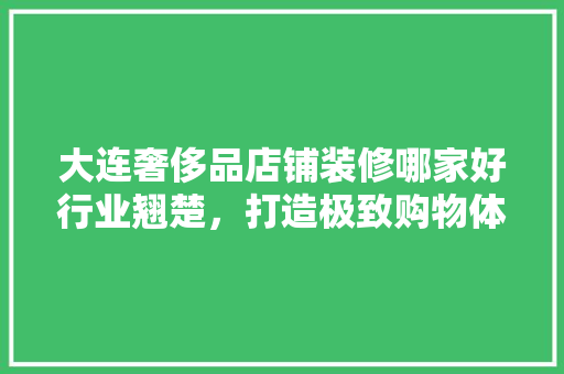 大连奢侈品店铺装修哪家好行业翘楚，打造极致购物体验