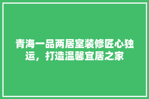 青海一品两居室装修匠心独运，打造温馨宜居之家