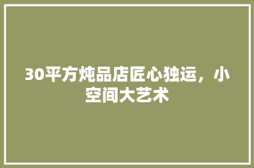 30平方炖品店匠心独运，小空间大艺术