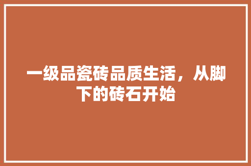 一级品瓷砖品质生活，从脚下的砖石开始