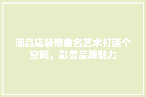 潮品店装修命名艺术打造个空间，彰显品牌魅力