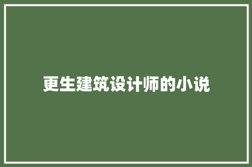 更生建筑设计师的小说