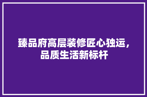 臻品府高层装修匠心独运，品质生活新标杆