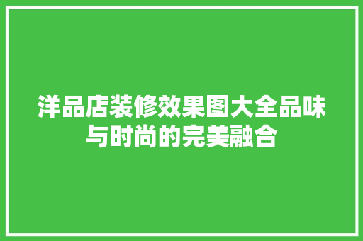 洋品店装修效果图大全品味与时尚的完美融合