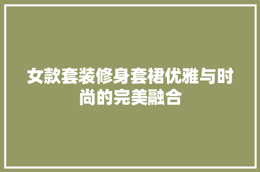 女款套装修身套裙优雅与时尚的完美融合