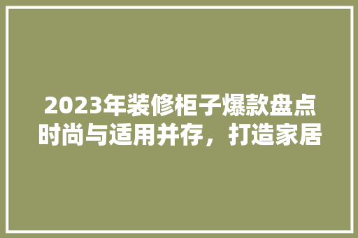 2023年装修柜子爆款盘点时尚与适用并存，打造家居新风尚