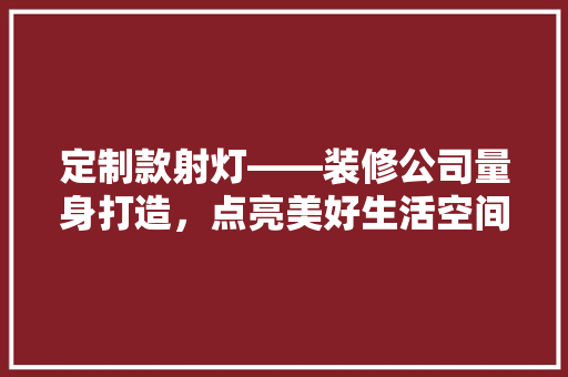定制款射灯——装修公司量身打造，点亮美好生活空间