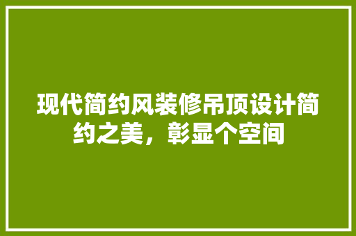 现代简约风装修吊顶设计简约之美，彰显个空间 工艺流程