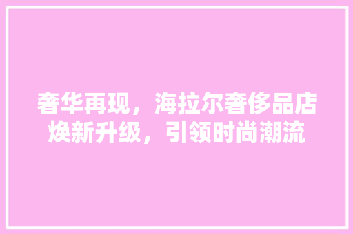 奢华再现，海拉尔奢侈品店焕新升级，引领时尚潮流