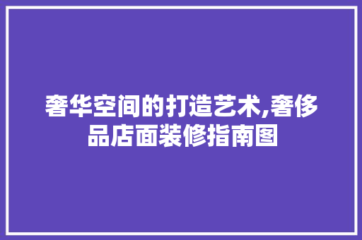奢华空间的打造艺术,奢侈品店面装修指南图