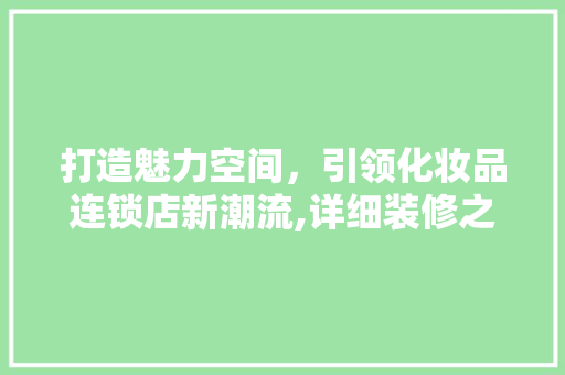 打造魅力空间，引领化妆品连锁店新潮流,详细装修之路