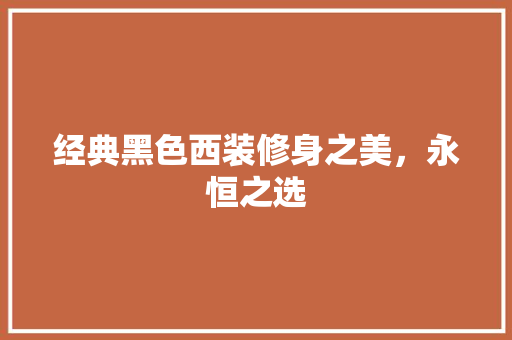 经典黑色西装修身之美，永恒之选