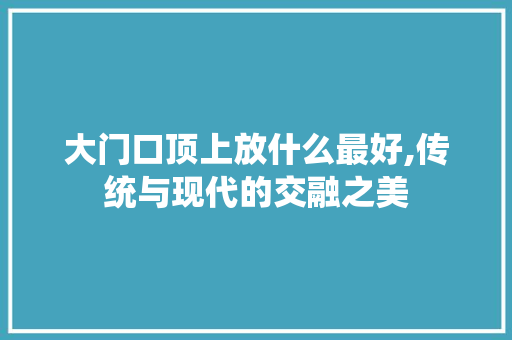 大门口顶上放什么最好,传统与现代的交融之美 材料设备