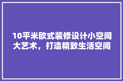 10平米欧式装修设计小空间大艺术，打造精致生活空间