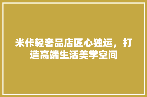 米佧轻奢品店匠心独运，打造高端生活美学空间