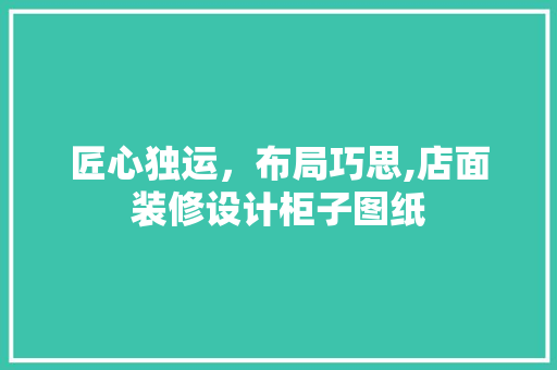匠心独运，布局巧思,店面装修设计柜子图纸 施工工艺
