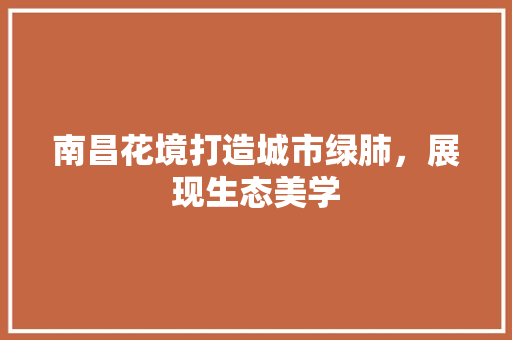 南昌花境打造城市绿肺，展现生态美学