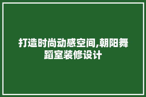 打造时尚动感空间,朝阳舞蹈室装修设计