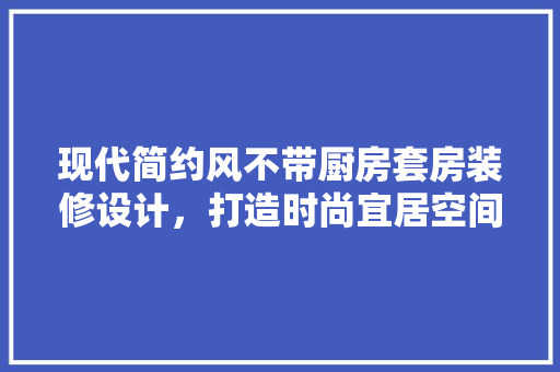 现代简约风不带厨房套房装修设计，打造时尚宜居空间
