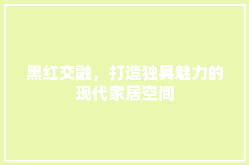 黑红交融，打造独具魅力的现代家居空间