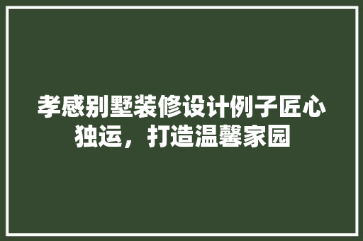 孝感别墅装修设计例子匠心独运，打造温馨家园