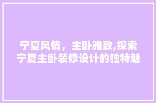 宁夏风情，主卧雅致,探索宁夏主卧装修设计的独特魅力
