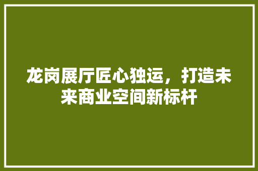 龙岗展厅匠心独运，打造未来商业空间新标杆