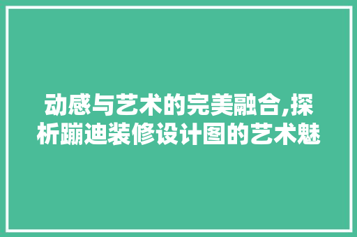 动感与艺术的完美融合,探析蹦迪装修设计图的艺术魅力