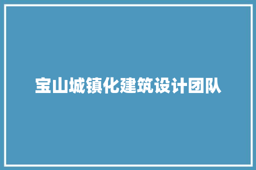 宝山城镇化建筑设计团队