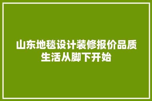 山东地毯设计装修报价品质生活从脚下开始