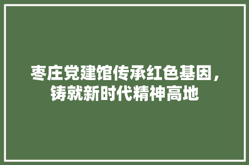 枣庄党建馆传承红色基因，铸就新时代精神高地