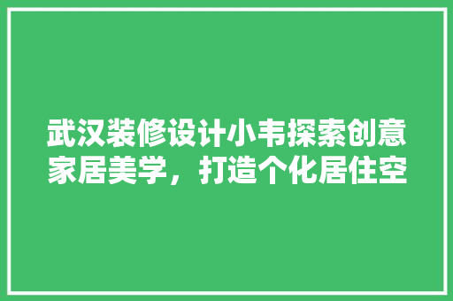 武汉装修设计小韦探索创意家居美学，打造个化居住空间 常用设备