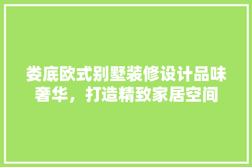 娄底欧式别墅装修设计品味奢华，打造精致家居空间