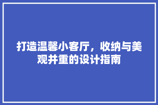 打造温馨小客厅，收纳与美观并重的设计指南 工艺流程