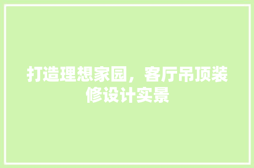 打造理想家园，客厅吊顶装修设计实景