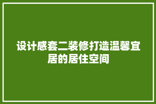 设计感套二装修打造温馨宜居的居住空间