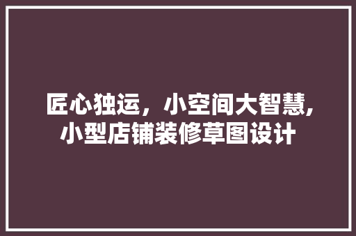 匠心独运，小空间大智慧,小型店铺装修草图设计 建筑法规
