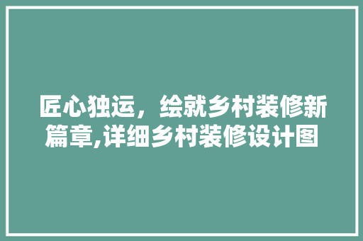 匠心独运，绘就乡村装修新篇章,详细乡村装修设计图