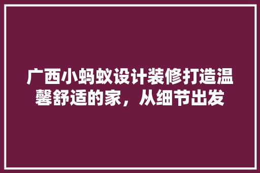 广西小蚂蚁设计装修打造温馨舒适的家，从细节出发