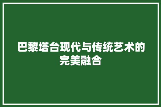 巴黎塔台现代与传统艺术的完美融合
