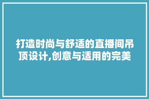 打造时尚与舒适的直播间吊顶设计,创意与适用的完美结合