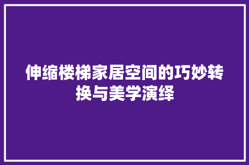 伸缩楼梯家居空间的巧妙转换与美学演绎