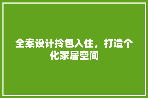 全案设计拎包入住，打造个化家居空间 新型材料