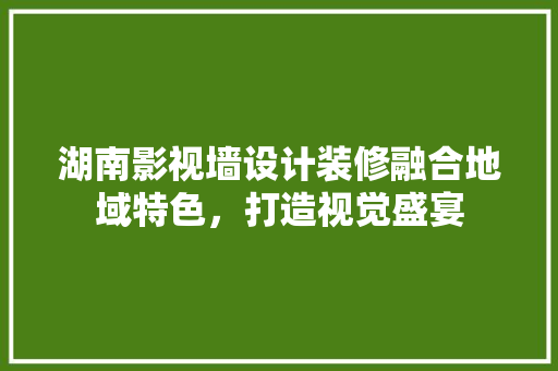 湖南影视墙设计装修融合地域特色，打造视觉盛宴 施工工艺