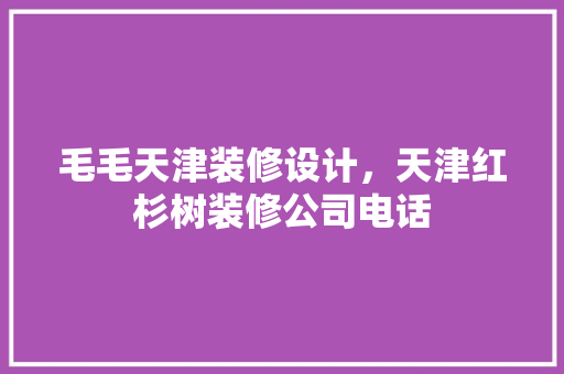 毛毛天津装修设计，天津红杉树装修公司电话 工艺流程