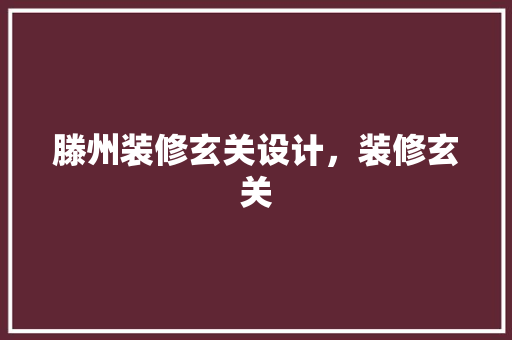 滕州装修玄关设计，装修玄关