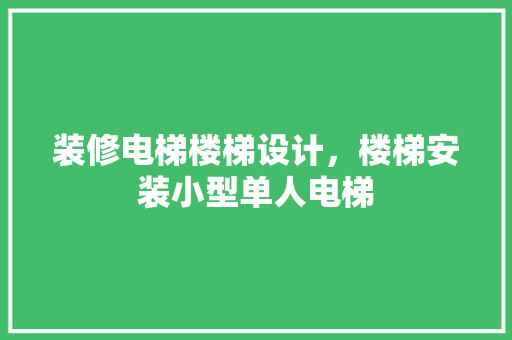 装修电梯楼梯设计，楼梯安装小型单人电梯