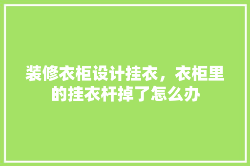 装修衣柜设计挂衣，衣柜里的挂衣杆掉了怎么办