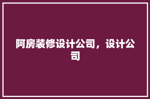 阿房装修设计公司，设计公司